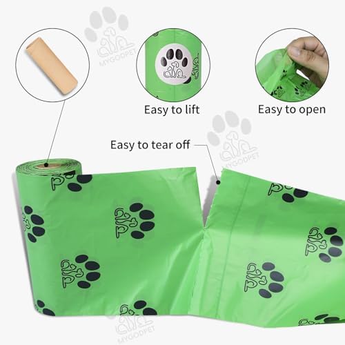 Dog Poop Bags Rolls 300 Count Biodegradable Poop Bags Refills for Dog and Cat Ocean Soap Scented Waste Bag Leak Proof Doggie Poop Bag Doggy Trash Bag Green - Image 5