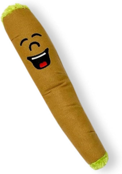 My Name is B, Cute Stuffed Parody Blunt Dog Toy, Funny Squeaky Weed Toy, Cool Plush Novelty 420 Gift for Pets & Their Owners, Sized for Puppies & Small, Medium & Large Breeds, For Fetch & a Photo Prop