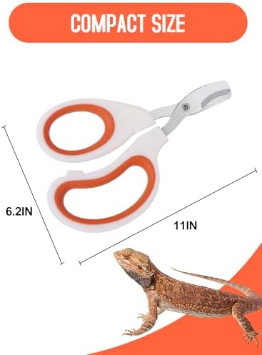 Stainless Steel Bearded Dragon Nail Clippers,Lizard Nail Clippers,Bearded Dragon Supplies,Bearded Dragon Nail Scissors for Small Reptiles,Turtle,Chameleon,Iguana，Hedgehog（Orange） - Image 4