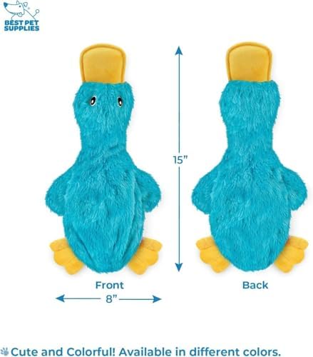 Best Pet Supplies 2-in-1 Stuffless Squeaky Dog Toy - 2 Crinkle Ducks, Large - Image 4