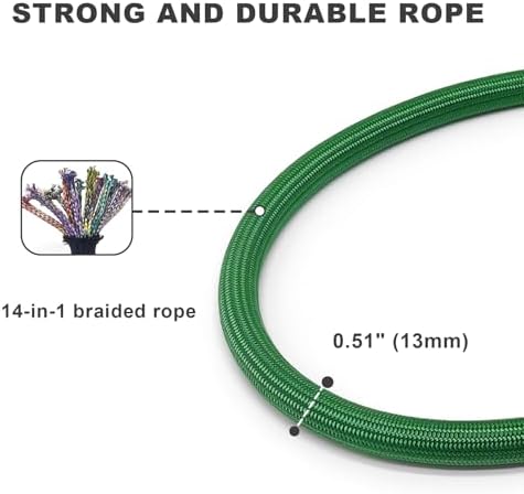 Rope Dog Leash, 4 ft Heavy Duty Dog Leash with Aviation Aluminum Auto Locking Carabiner, Strong Nylon Pet Lead for Small, Medium, Large Dogs (Green, 4FT) - Image 4