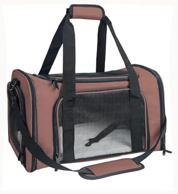 Soft Sided Carrier for Small Medium Cats Dogs,Removable Pad Collapsible Travel Pet Carrier Large Brown by NextFri