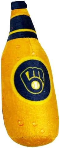 Best Plush CAT Toy - MLB Milwaukee Brewers Complete Set of 3 Piece Cat Toys Filled with Catnip. Incld: 1 Baseball Cap Cat Toy, 1 Baseball Cat Toy with Feathers & 1 Beer Bottle. Beautiful Team Logos - Image 5