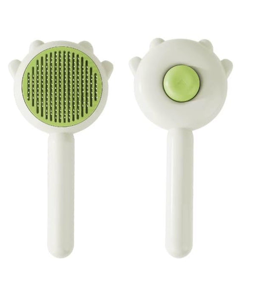 Professional Pet Grooming Brush, Ergonomic Handle Cat Comb with Stainless Steel Needles (Light Green)