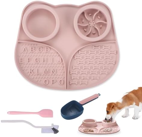 Silicone Lick Mat for Dogs with Suction Cups, Slow Feeder Dog Bowls & Dog Lick Mat for Anxiety Relief, Snuffle Mat for Dogs, Dog Food Bowl & Cat Food Bowl, Slow Feeder Cat Bowl for Wet & Dry Treats by Unknown