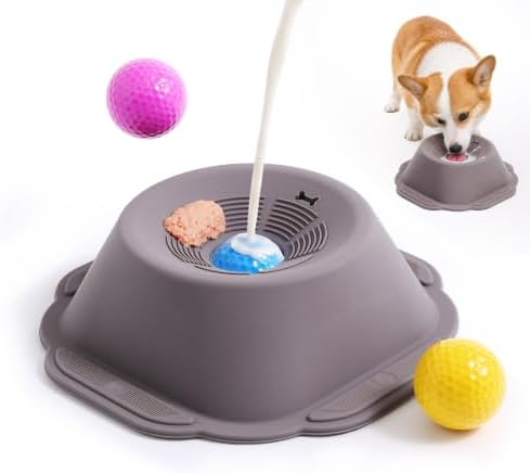 Dog Licking Bowl with Rolling Ball, Lick Toy, Anti Boredom Toys by SparkYourKitchenCreativity