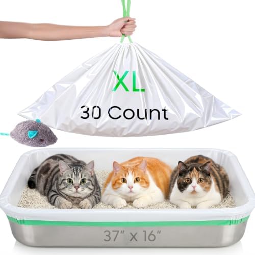 30 Pack Large Cat Litter Box Liners 37"x16", Heavy‑Duty Litter Bags by Unknown