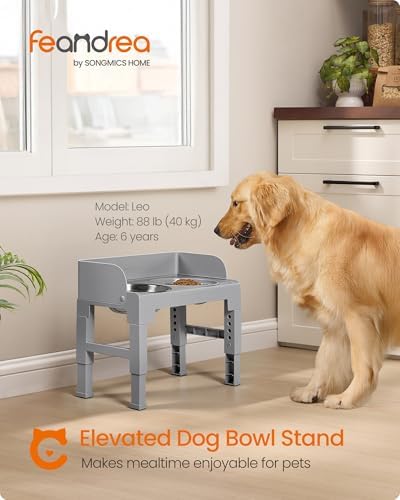 Feandrea Dog Bowls Elevated, Adjustable Height, Tilted Design - Image 2