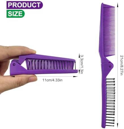 Folding Small Dog Grooming Brush (Purple) - Image 2