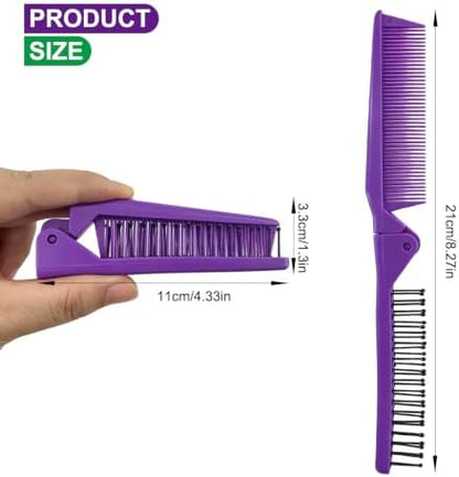 Folding Small Dog Grooming Brush (Blue) - Image 2