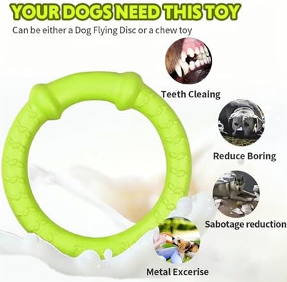 LaRoo Dog Ring Toy, Durable Soft Flying Disc, Thickened, Floatable Pool Toy for Medium Large Dogs, Interactive Tug of War & Fetch Toy for Outdoor Training, Teeth Cleaning & Exercise (Green-11.8inch) - Image 4