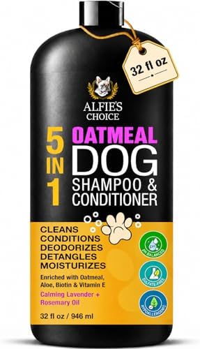 Oatmeal Dog Shampoo and Conditioner for Sensitive Skin with Aloe 32 fl oz by AlfiesChoice