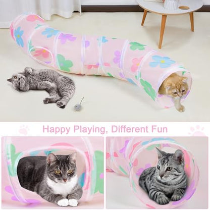 Glittme S-Shape Cat Tunnel, Foldable Cat Tunnels for Indoor Cats - Image 4