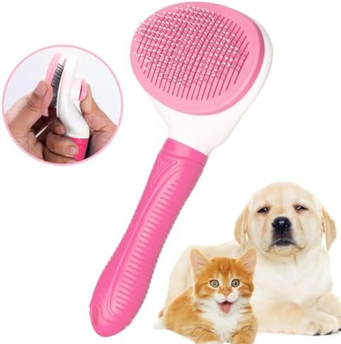 Aogeili Self‑Clean Slicker Brush for Dogs, Cats & Rabbits, 7.87 x 4.13 in by Aogeili