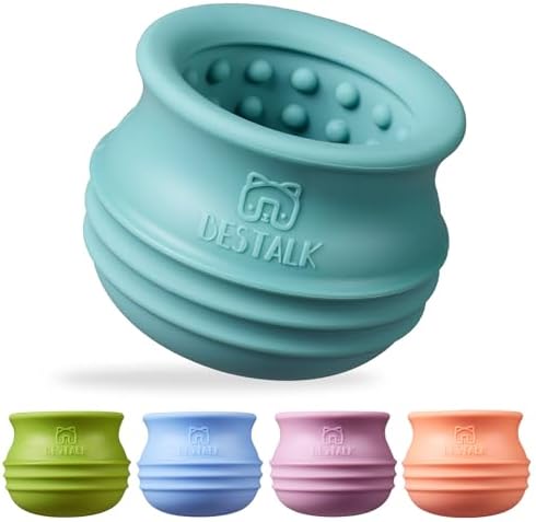 Dog Enrichment Treat Toy, Long-Lasting Wobbly Interactive Freeze Lick Toys for Dogs, Stuffable Puzzle Feeder Toy for Boredom, Silicone Treat Dispensing Chew Toy (Teal Blue,S) by BESTALK