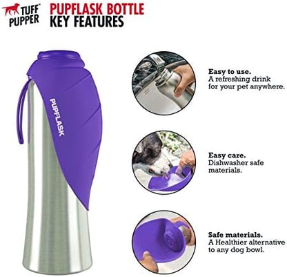 PupFlask Large Dog Water Bottle, Portable Stainless Steel Travel Bowl - Image 2