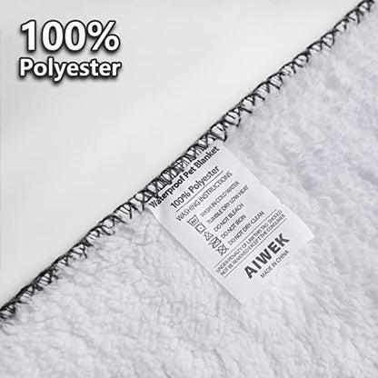 Waterproof Dog Blanket, Pattern Printing Super Soft Warm Fluffy Facecloth Sofa Car Bed Protector, Urine Proof Washable Outdoor Pet Blanket for Puppy Large Dogs & Cats(paw & Bone60*50) - Image 4