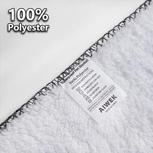 Dog Blanket Waterproof, Reversible Sherpa Fleece Sofa Protector 25x30 Grey - Image 5