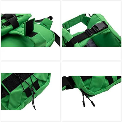Lovelonglong Medium Large Dog Backpack, Outdoor Hound Saddle Bag with Side Pockets, Adjustable Tactical Pack for Hiking Travel Camping Training Green M - Image 4