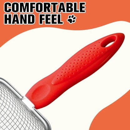 Cat Litter Scoop,Sturdy Litter Cleaner Corner Shovel,Stainless Steel Mesh Litter Shovel,Easy to Clean Reptile Terrarium Sand Waste,Beach Shovel(Red) - Image 3