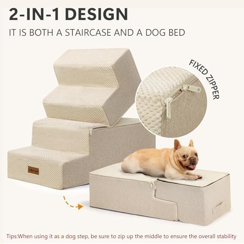 Aodisman Dog Steps for Bed or Couch,4-Step Pet Stairs for Small Dogs & Cats - Image 5