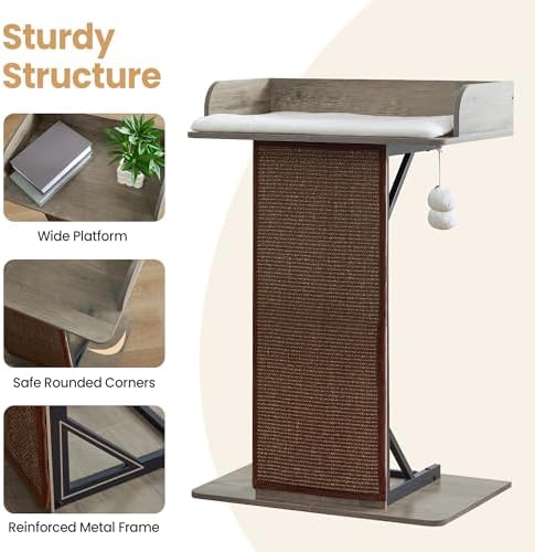 Modern Wood Cat Tree Tower for Indoor Large Adult Cats with Big Perch Bed - Image 6