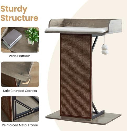 Modern Wood Cat Tree Tower for Indoor Large Adult Cats with Big Perch Bed - Image 6