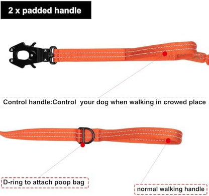 ICEFANG Tactical Dog Leash with Quick-Release Metal Clasp,Bungee-Dog Lead - Image 4