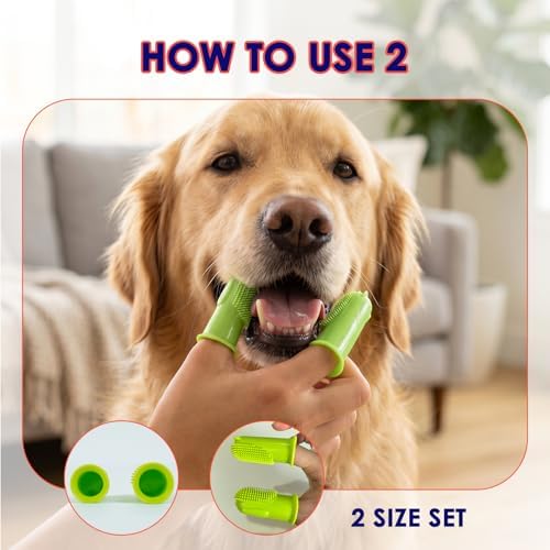 Dog Finger Toothbrush, 2 Pack, Small & Large Sizes for Better Finger Fit - Image 4