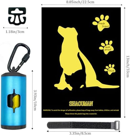 Metal Dog Poop Bag Holder 2-Pack w/Leash Clip|Durable Scratch-Resistant Aluminum|30 Bags+6 Accessories（Blue） - Image 4