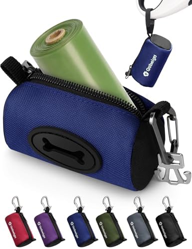 Gobeigo Dog Poop Bag Holder with Used Waste Bag Carrier(Navy Blue) by Gobeigo