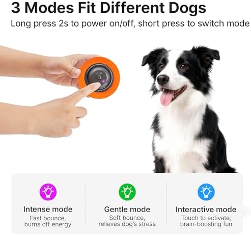 Potaroma Dog Ball with Rope Handle, Motion Activated Bouncing E-TPU Toy - Image 6
