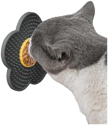 QWINEE Lick Mat for Dogs Cats Flower Shaped Pet Slow Feeder Dog Cat Puppy Bowl Lick Pad for Dog Fun Alternative to Slow Down Eat for Small Medium Large Dogs Grey One-Size - Image 4