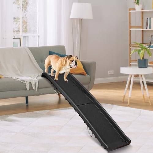 LEMY 61 Inch Folding Dog Ramp for Cars, Non-Slip Dog Pet Stairs, Step Ladder with Raised Siderails, Portable Pet Ramp for Large Dogs, Trucks, RVs - Image 6