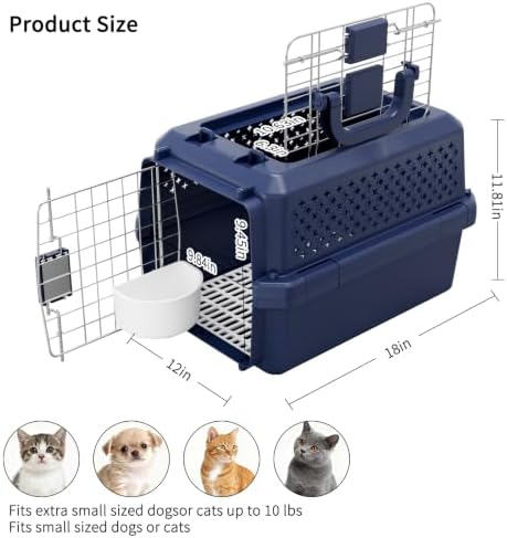 RIZZARI Travel Crate Small Dog Carrier: Secure Door Portable Handle Design - Image 3