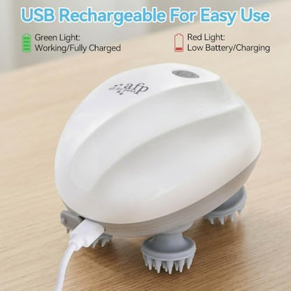 ALL FOR PAWS Cat Dog Massager for Cats & Dogs, Handheld Electric Pet Massager Brush with 4 Rotating Heads, USB Rechargeable Dog Cat Head Massager, Cordless Massage Tool with 3 Speed Modes - Image 4