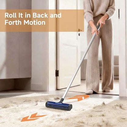 Pet Hair Remover for Carpet, Carpet Sweeper with Dust Container - Image 4