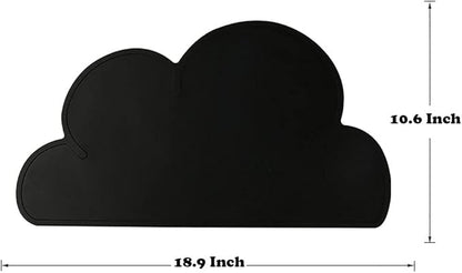 Love Dream Silicone Pet Feeding Food Mat Dog Cat Placemat Mat with Raised Edge, Anti-Slip Waterproof Pet Bowl Mats Pet Food Tray (Black)