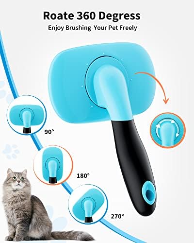 Glendan Dog & Cat Brush- Slicker Pet Brush- Shedding Grooming Tools (Blue) - Image 3