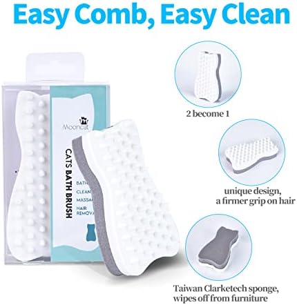 Mooncat Cat Brush - 2-in-1 Silicone Grooming & Furniture Hair Remover - Image 6