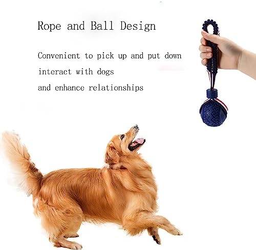 Dog Ball with Rope Toy,Ball on Rope Dog Chew Toys - Image 6