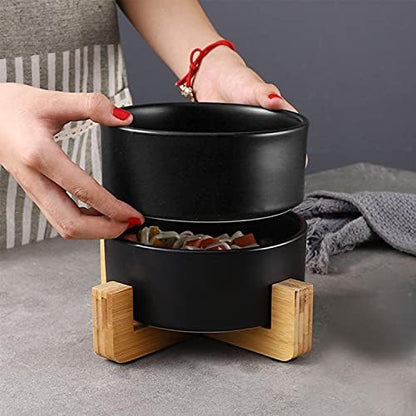 Petygooing Ceramic Black Cat Dog Bowl Set with Stand,Pet Food and Water Dish,Medium Pet Bowls Anti-Slip Set of 2 Cat Bowls-Pet Food Dishes- Small Medium Size Dog (28 OZ /3.6 Cups) - Image 6