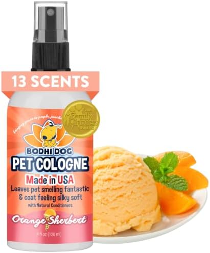 Bodhi Dog Premium Dog Cologne - Deodorizing Dog Perfume & Conditioner for Dogs & Cats - Natural Long Lasting Spray for Pets - Gentle & Safe Formula, Made In USA (Orange Sherbert 4 Fl Oz) by BodhiDog