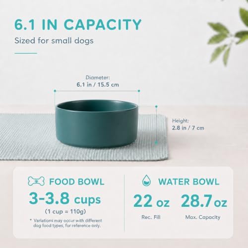Havniva Ceramic Dog Bowls, 6.1” Dog Food and Water Bowl, Pet Feeding Bowl - Image 2