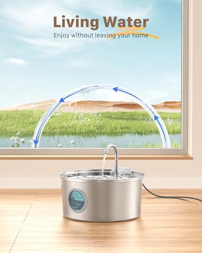 Cat Fountains for Drinking Stainless Steel: 108oz/3.2L Cat Water Fountain - Image 3