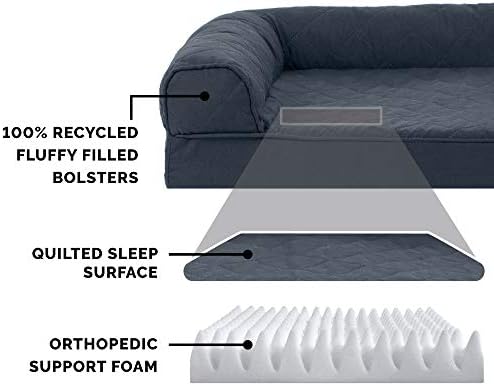 FurHaven Classic Sofa Orthopedic Dog Bed for Large Dogs, with Orthopedic Egg Crate with a Solid Orthopedic Foam Base for Joint Support, Removable Washable Cover, Large, Quilted Sofa, Iron Gray - Image 4