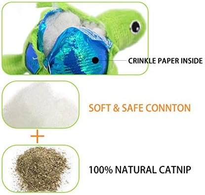 Catnip Toys Crinkle Paper, 3 Pack Cat Toys with Catnip, Cat Chew Toy for Indoor Cats, Fish Turtle Butterfly Catnip Toys - Image 5