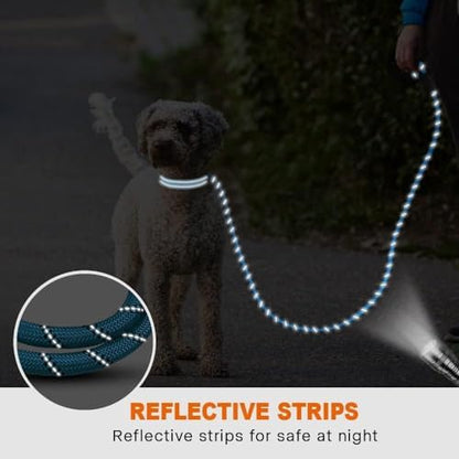 Taglory Rope Dog Leash for Small Medium Dogs, 5 FT Padded Handle, Blue - Image 5