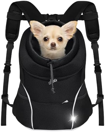 YUDODO Dog Front Carrier Backpack, Adjustable Breathable Dog Backpack by YUDODO