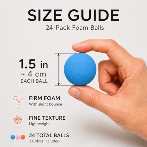 Rawry Foam Ball Cat Toy for Indoor Cats & Kittens, 24 Pack, Three Colors - Image 4
